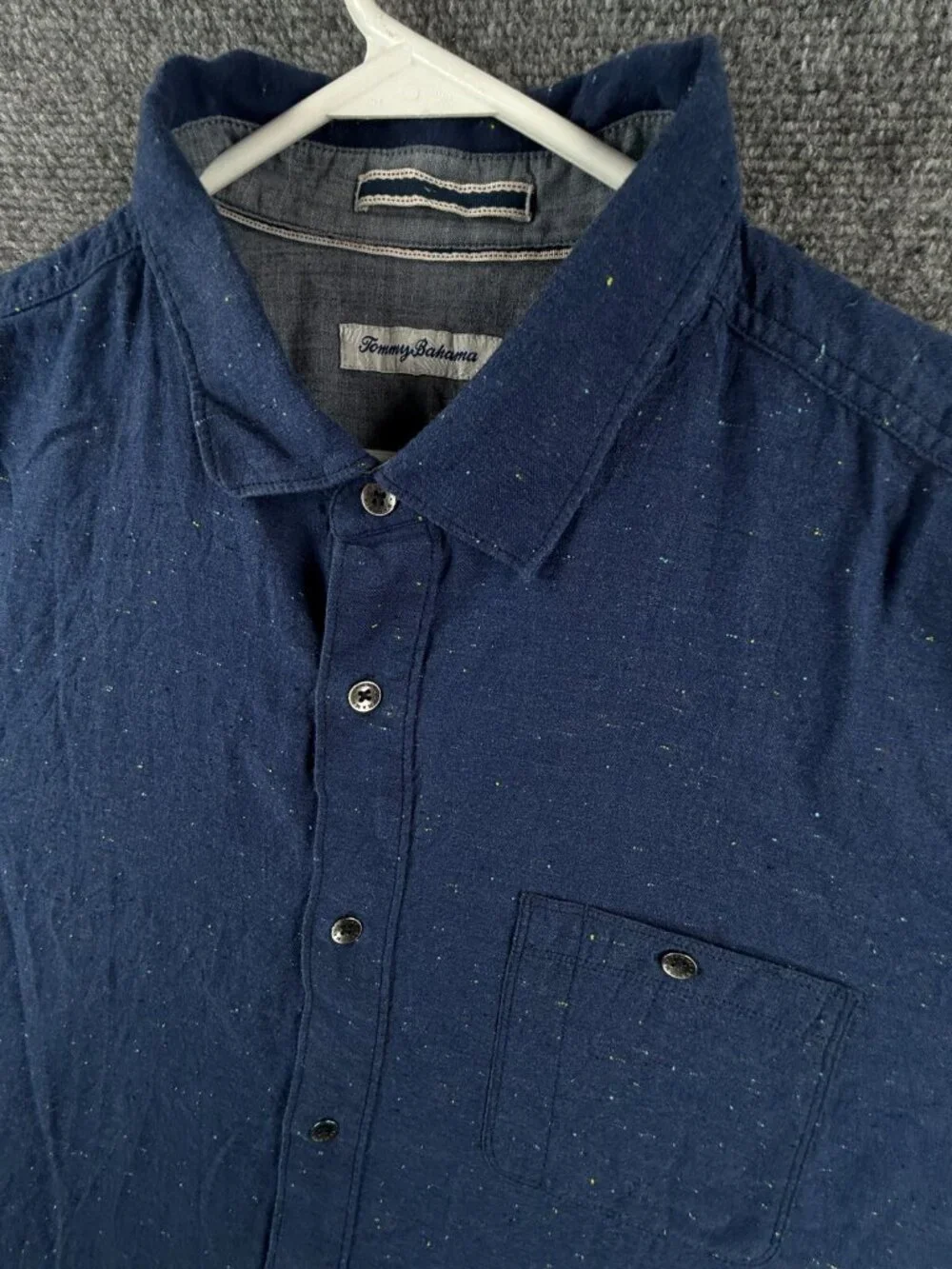 Tommy Bahama Blue Button Up Shirt Men Long Sleeve XLT Tall Combed Cotton Soft